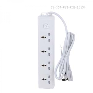 WINNING STAR ST-4025 2000W 3 METRE 4'LÜ EVRENSEL PRİZ TEK ANAHTARLI ÇOKLU UZATMA KABLOSU