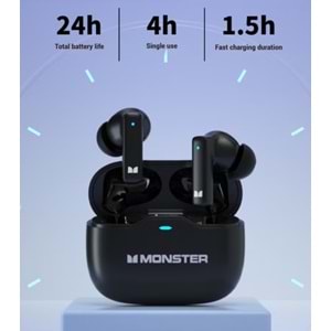 MONSTER AURA FIT GT17 TWS KULAK İÇİ KANCALI OYUNCU BLUETOOTH SİYAH KULAKLIK
