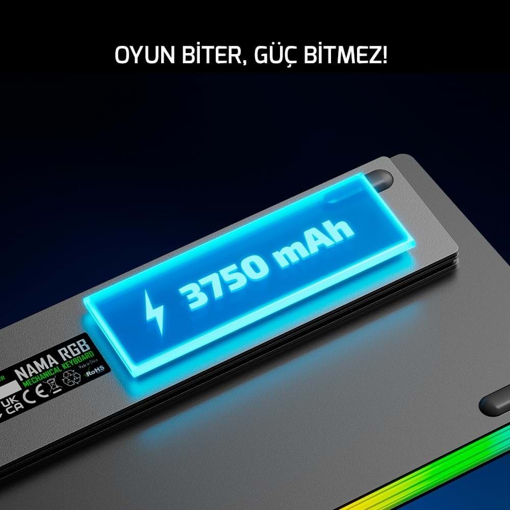 GAMEPOWER NAMA RGB MEKANİK KABLOSUZ HOT SWAP GAMİNG KLAVYE