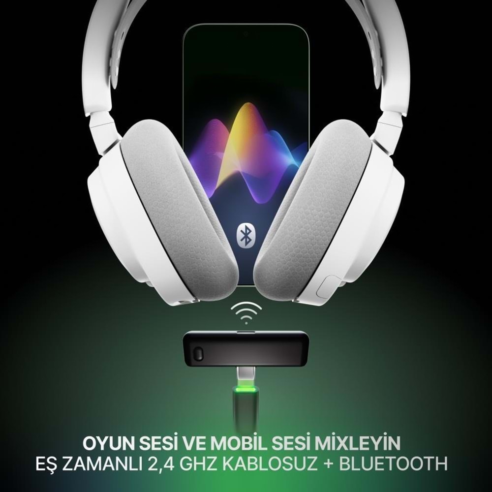 STEELSERIES ARCTIS NOVA 7X GEN 2 ÇOKLU PLATFORM KABLOSUZ GAMING OYUNCU KULAKLIĞI - BEYAZ