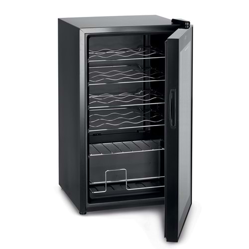 KENWOOD 24 ŞİŞE ŞARAP BUZLUĞU ÇİFT CAM KAPILI MAVİ IŞIKLI AKILLI SICAKLIK KONTROLLÜ SİYAH BCM24.000BK