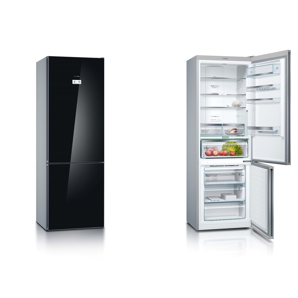 BOSCH KGN49LB30U 435 LİTRE SİYAH CAM A++ NO-FROST BUZDOLABI