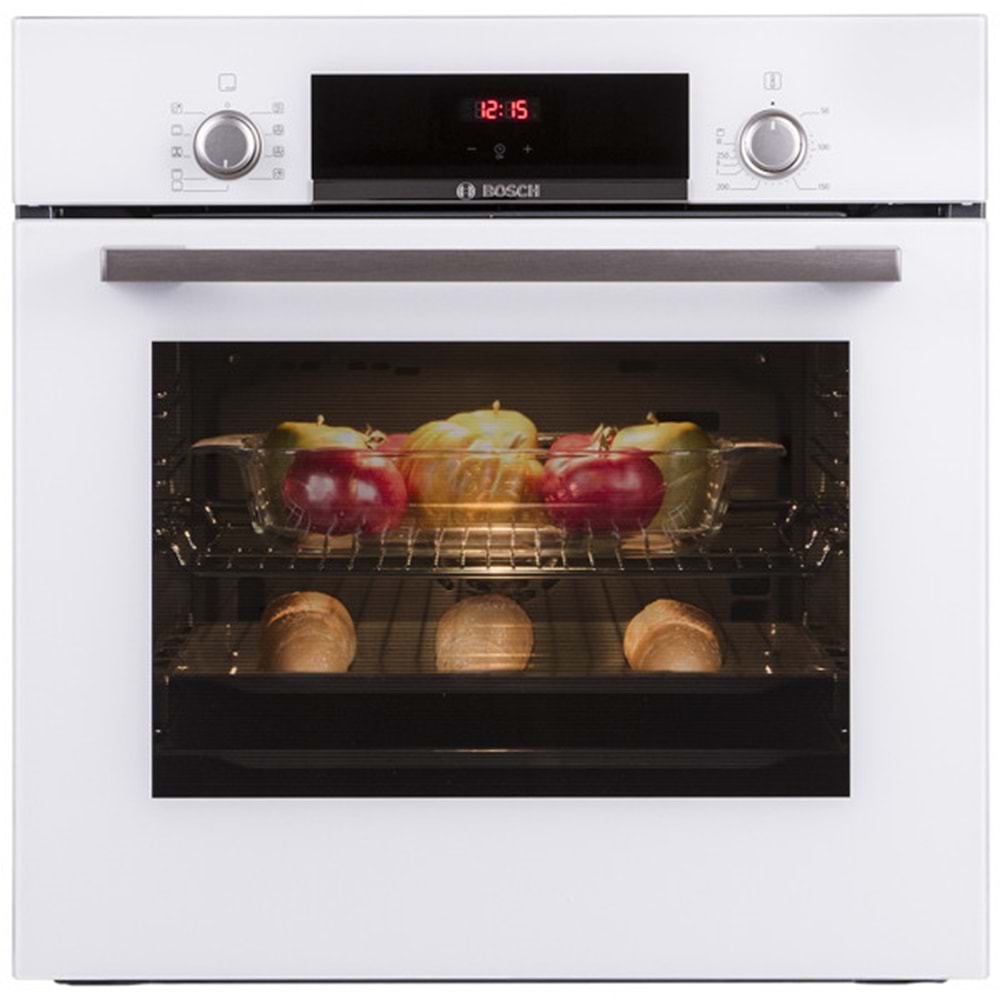 BOSCH HBF534EW0Q MULTİ FONKSİYONLU BEYAZ/CAM YENİ DİZAYN TELESKOPİK TEPSİ SİSTEMİ