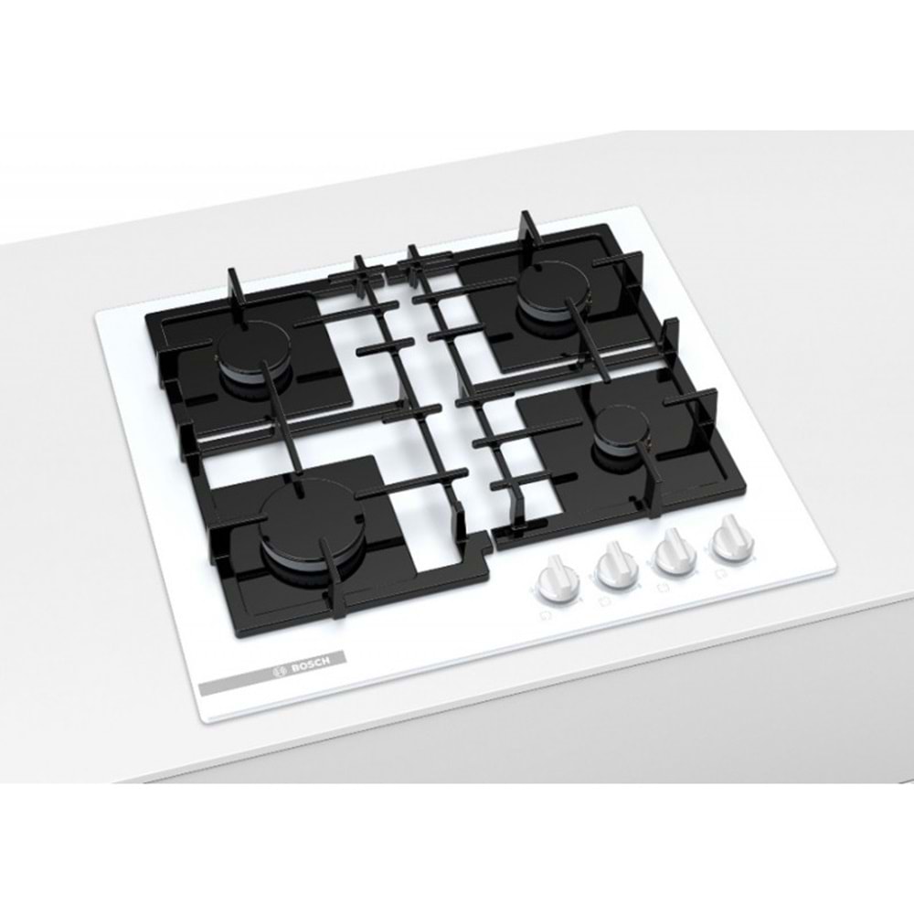 BOSCH PNP6B2O92R BEYAZ 4 GAZ KALIN CAM OTOMATİK ATEŞLEME OCAK