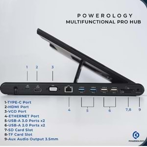 POWEROLOGY MULTİFUNCTİONAL PRO HUB PWPROHUB-BK