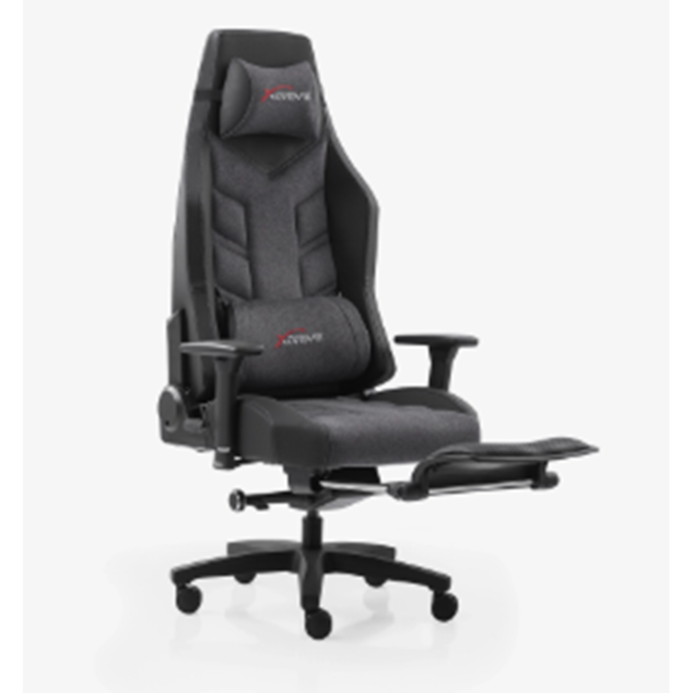 XDRİVE FIRTINA OYUNCU KOLTUĞU AYAK UZATMALI KUMAŞ GRİ/SİYAH