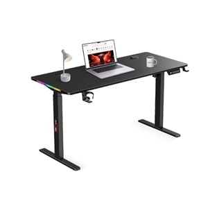 XDRİVE RÜZGAR YÜKSEKLİK AYARLI RGB OYUNCU & ÇALIŞMA MASASI SİYAH 140X60