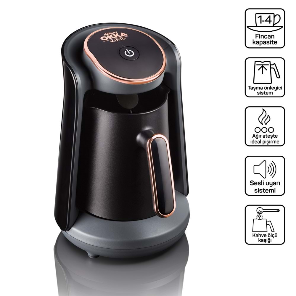 ARZUM OKKA MİNİO KAHVE MAKİNESİ SİYAH-BAKIR
