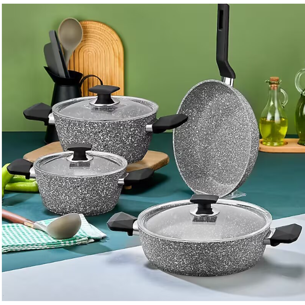 POLOCHEF RIVER GRANİT TENCERE SETİ GRİ RTS-100