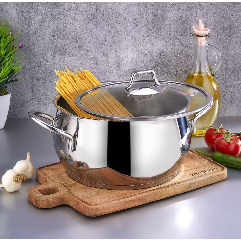 POLOCHEF PROLİNE ÇELİK DERİN GÜVEÇ TENCERE 22CM PRD-122