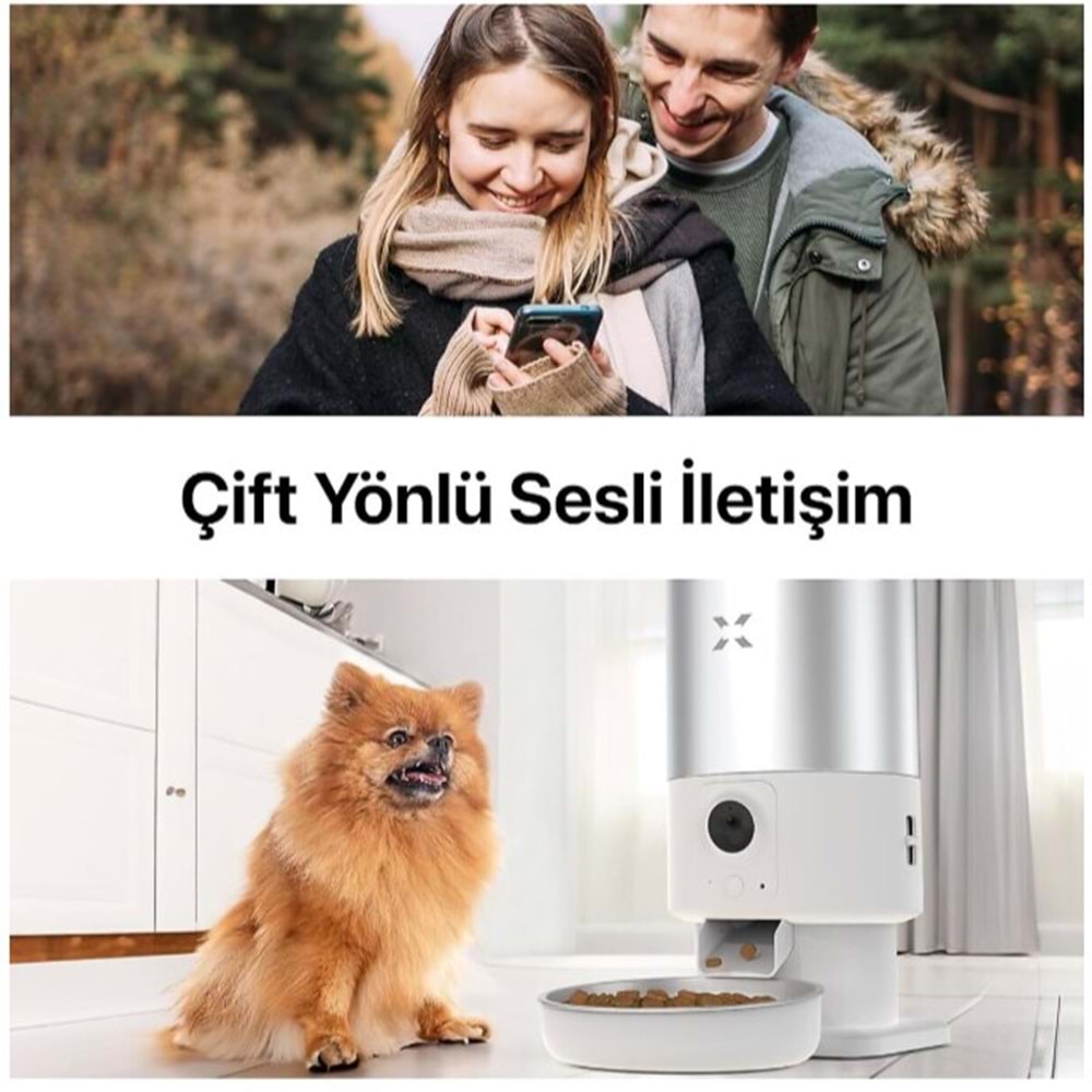 XENON SMART AKILLI ÇELİK MAMA KABI Wİ-Fİ UZAKTAN SESLİ VE KAMERA KONTROLLÜ X8605