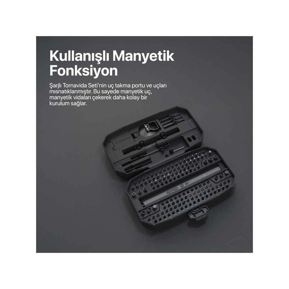 XENON SMART 153 PARÇA HASSAS ŞARJLI LED IŞIKLI TORNAVİDA SETİ X6833