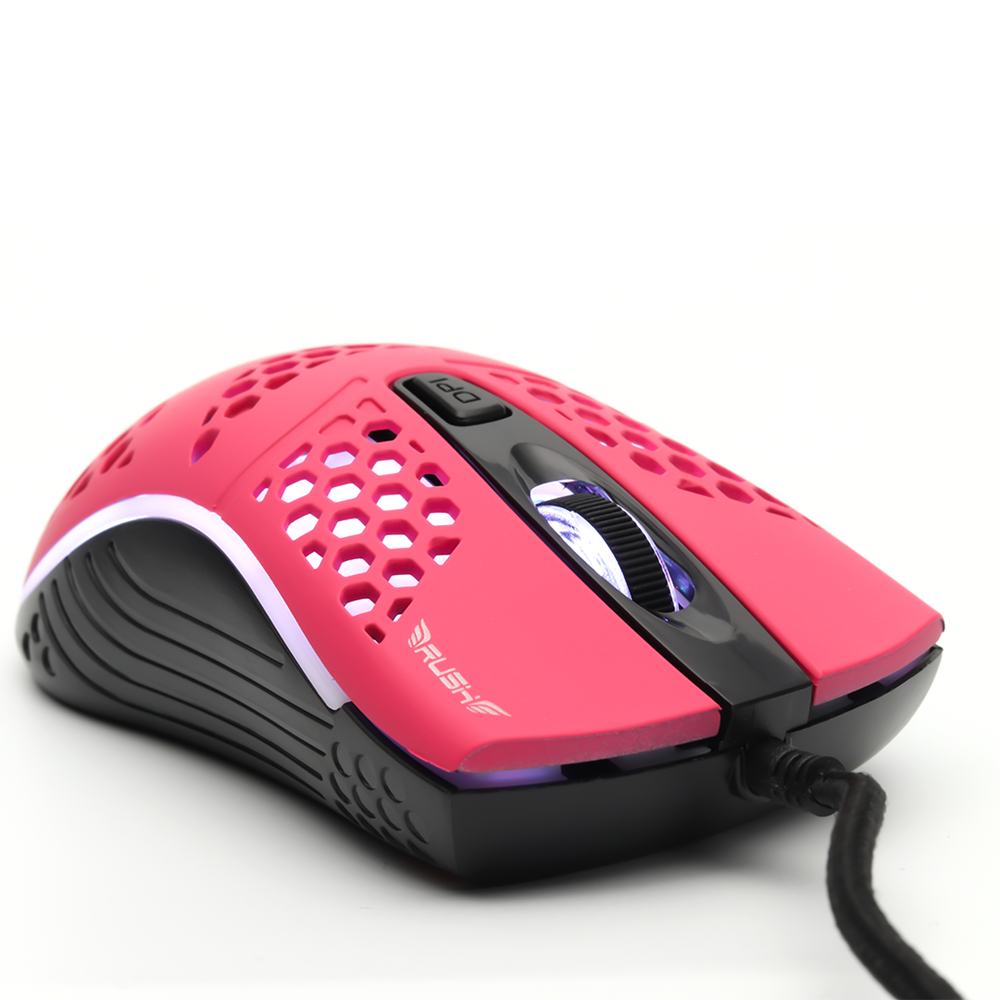 RUSH RM02 RGB 1600 DPI OYUNCU MOUSE KIRMIZI