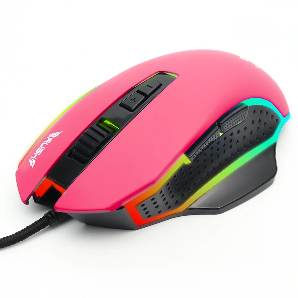 RUSH RM16 GLORİA RGB 2400 DPI MAKRO OYUNCU MOUSE KIRMIZI