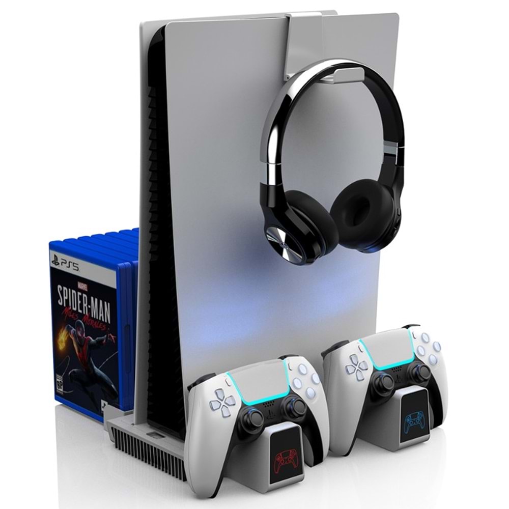 EPICARMA PLAYSTATİON 5 UYUMLU SOĞUTUCU FANLI STAND VE ÇİFT DUALSENSE ŞARJ İSTASYONU